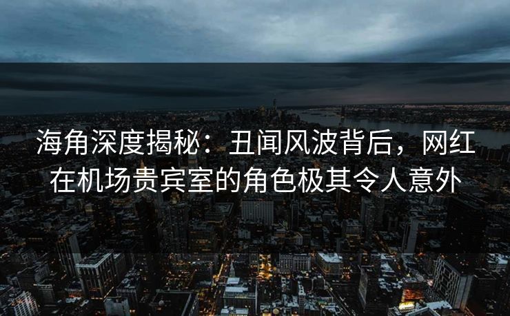 海角深度揭秘：丑闻风波背后，网红在机场贵宾室的角色极其令人意外  第1张