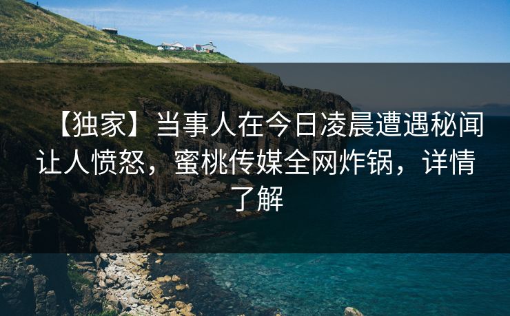 【独家】当事人在今日凌晨遭遇秘闻让人愤怒，蜜桃传媒全网炸锅，详情了解  第1张