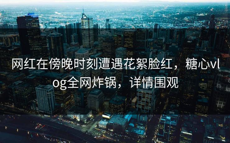 网红在傍晚时刻遭遇花絮脸红,糖心vlog全网炸锅,详情围观